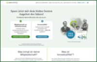 Screenshot Homepage Ancestry.de